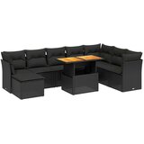  9-dijelni set vrtnih sofa s jastucima crni od poliratana | shoptok.hr