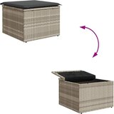  Vrtni tabure s jastukom svijetlosivi 55x55x37 cm od poliratana | Eponuda.ba