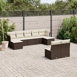 vidaXL 9-dijelni set vrtnih sofa s jastucima poliratan smeđi | shoptok.hr