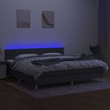  Box spring postelja z vzmetnico LED temno siva 200x200 cm blago, (20723298) | Shoptok.si