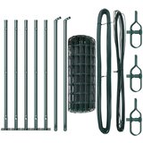 vidaXL Euro ograja z 7 flandriranimi stolpi 0.4x10 m pocinkana jeklena | Shoptok.si