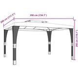  Sjenica s dvostrukim krovom antracit 3,98x2,98 m čelična | shoptok.hr
