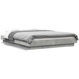 vidaXL Posteljni okvir betonsko siv 135x190 cm inženirski les, (21142821) | Shoptok.si