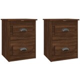 Maison Chic Stenski Dvo delni komplet Nočne omarice - Nočne mize rjavi hrast 41,5x36x53 cm, (21686776) Cene