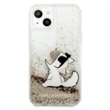Karl Lagerfeld KLHCP13MGCFD za iphone 13 6.1 zlata prozorna trda zaščita z bleščicami - choupette fun | Shoptok.si