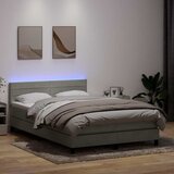 vidaXL Krevet s oprugama i madracem svjetlosivi 160x220 cm baršunasti | shoptok.hr