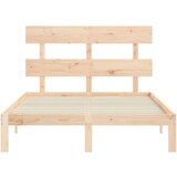  Okvir kreveta s uzglavljem 140 x 190 cm od masivnog drva | shoptok.hr