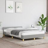 The Living Store Posteljni okvir z vzglavjem svetlo siv 120x200 cm blago - Posteljni Okvir Z Vzglavjem, (21530254) | Shoptok.si