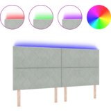  LED vzglavje z LED lučmi Geometrični Svetlo siva 200 cm Žamet, (5000043950) | Shoptok.si