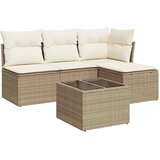  5-dijelni vrtni set sofa s jastucima bež od poliratana | shoptok.hr