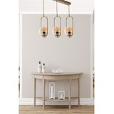 Opviq Ahu 3 Lü Sıralı Bal Camlı Eskitme Sarkıt Copper Chandelier Cene