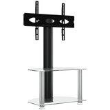 Maison Chic Kotno TV stojalo - Televizijska omarica - TV omarica 2-nadstropno za 32-70" črno in srebrno, (21701487) | Shoptok.si