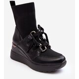 Boto Women's Wedge Boots with Sock Black Helladina | Shoptok.si