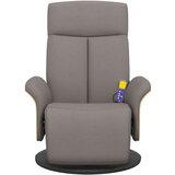  Masažni naslanjač z naslonjalom za noge taupe blago, (20920887) | Shoptok.si