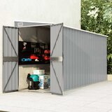  Zidno vrtno spremište sivo 118x382x178 cm pocinčani čelik | shoptok.hr