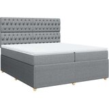 vidaXL Krevet s oprugama i madracem svjetlosivi 200 x 200cm od tkanine | shoptok.hr