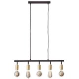 Brilliant Luster na sajli 5xE27/28W/230V crna/mesing Cene