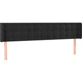  Uzglavlje s ušima crno 183x16x78/88 cm baršunasto | shoptok.hr