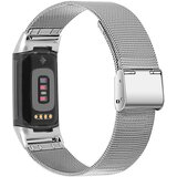 INF Pašček za uro iz nerjavečega jekla za Fitbit Charge 5 Charge 6 Silver, (21235501) | Shoptok.si