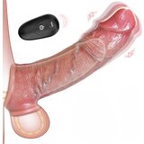 SuperLove Super Realistic Vibrating Penis Liquid Silicone Extender with Remote | Shoptok.si