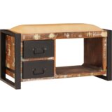 vidaXL Klop za shranjevanje Večbarvno 80x35x40 cm Trd les recikliran | Shoptok.si