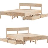 vidaXL Okvir kreveta bez madraca 120 x 190 cm od masivne borovine | shoptok.hr
