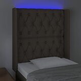  LED uzglavlje smeđesivo 83 x 16 x 118/128 cm od tkanine | shoptok.hr