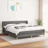  Box spring postelja z vzmetnico temno siva 160x200 cm blago, (20900523) Cene
