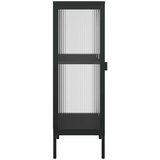 vidaXL Komoda črna 40x35x105 cm steklo in jeklo | Shoptok.si
