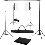  Komplet fotografske opreme sa svjetlima softbox i pozadinom Crna 600 x 300 cm Cijene