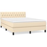  Krevet s oprugama i madracem krem 140x200 cm od tkanine | shoptok.hr