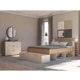Marckeric Bela/v naravni barvi zakonska postelja v hrastovem dekorju s prostorom za shranjevanje brez letvenega dna 140x190 cm Albo – | Shoptok.si