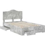  Konstrukcija postelje z vzglavjem Betonsko siva 120 x 200 cm, (5000102355) | Shoptok.si