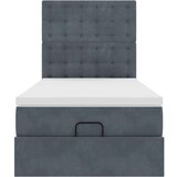 vidaXL Otomanski posteljni okvir z vzmetnicami siv 90x190cm žamet | Shoptok.si