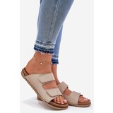 Inblu Leather Women's Slippers Beige | shoptok.hr