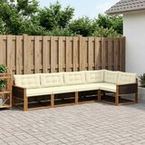  Set vanjskih sofa 6 kom. Prirodna i krem Smeđa 402 x 164,5 x 73 cm | shoptok.hr