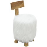 vidaXL Stolček bel iz trdne tikovine | Shoptok.si