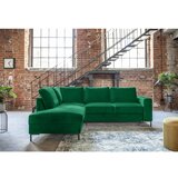 Miuform Temno zelena žametna raztegljiva kotna sedežna garnitura (levi kot) Lofty Lilly – | Shoptok.si