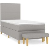  Box spring postelja z vzmetnico svetlo siva 80x200 cm blago, (20846685) | Shoptok.si