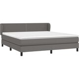  Box spring postelja z vzmetnico siva 180x200 cm umetno usnje, (20902109) | Shoptok.si