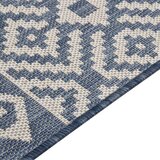 Vanjski tepih ravnog tkanja 200 x 280 cm plave pruge | shoptok.hr