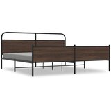  Metalni okvir kreveta bez madraca smeđa boja hrasta 200x200 cm | shoptok.hr