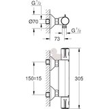 Grohe Termostatska armatura za tuš Grohe Grohtherm 800 (krom, sijaj) | Shoptok.si