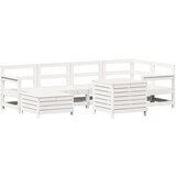 Maison Chic Seti vrtnega pohištva - Vrtna garnitura - Vrtni pohištvo set 7-delna bela trdna borovina, (21804832) | Shoptok.si