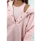 Kesi Set 3in1 sweatshirt, top and leggings powder pink melange Cene
