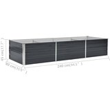 Povišena vrtna gredica antracit 240x80x45 cm pocinčani čelik | shoptok.hr