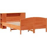  Knjižna postelja brez vzmetnice vošč. rjava 150x200 cm borovina, (21608408) | Shoptok.si