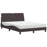 vidaXL Postelja z vzmetnico temno rjav 140x190 cm blago, (22011938) Cene
