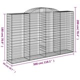  Lučne gabionske košare 2 kom 300x50x180/200cm pocinčano željezo | shoptok.hr