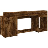  Radni stol s LED svjetlima boja hrasta 200x55x91 cm drveni | shoptok.hr